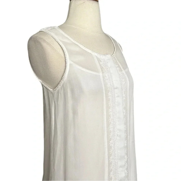 MANGO Suit White Dress Embroidered Western Camisole Sheer Ivory Feminine LWD 2 - Picture 5 of 16